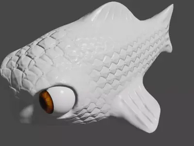 Low Polygon mesh Fish model 3D model