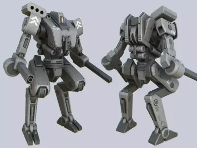 Mech 01 Low-poly 3D model