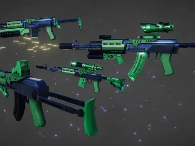 Guns Maker Low-poly 3D model