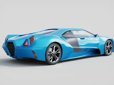 DOSCH 3D - Car Details - Hydrogen Sports Car 3D model