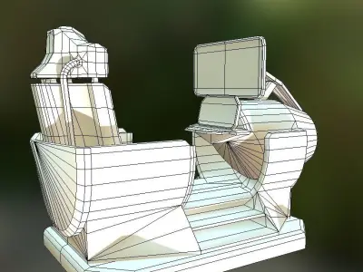 Futuristic control module Low-Poly Low-poly 3D model