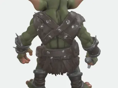 Tribal Goblin Warrior 3D Model Free low-poly 3D model
