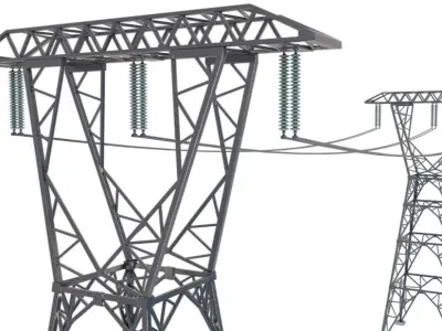 Power Lines Pylons 3D model