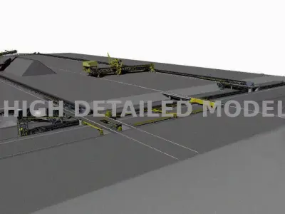 Stock pile of mining industrial installation 3D model