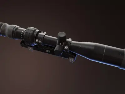 1P69 Hyperon Rifle Scope Low-poly 3D model