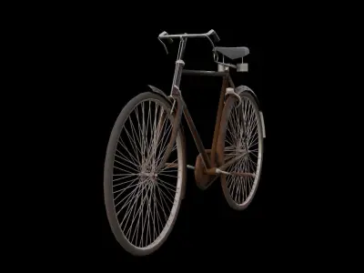 Old Indian bicycle  Low-poly 3D model