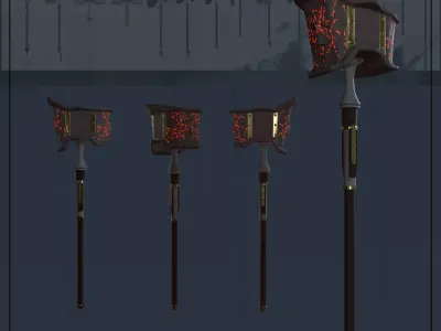 Fantasy Game Weapon Challenge Low-poly 3D model