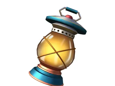 kerosene lamp icon Low-poly 3D model