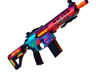 Vibrant Tactical Rifle model pack Low-poly 3D model purchase