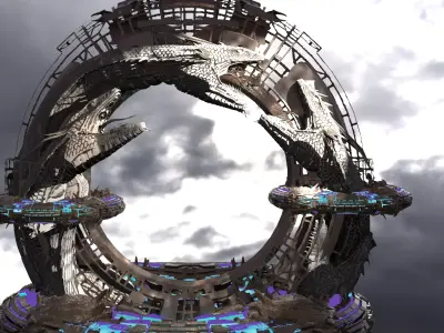 Sci fi Techno gate 8  3D model