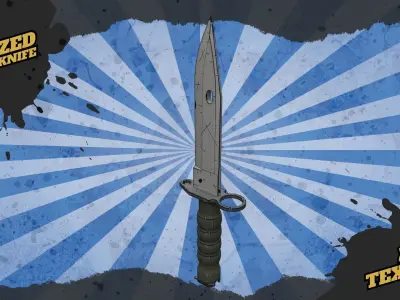 Stylized Knife Low-poly 3D model buy