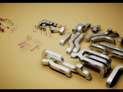 Fire Safety Building Equipment Low-poly 3D model