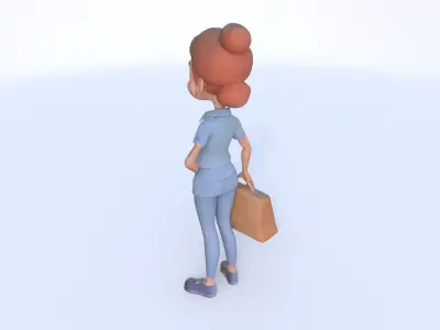 Retail Store Employee female 3D model