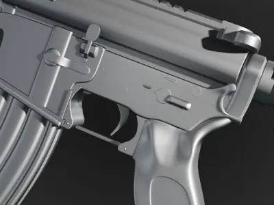 AR-15 Gun Assault Rifle High Poly 3D model