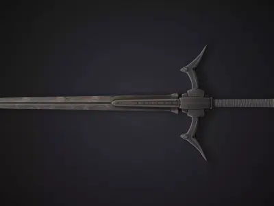 Black Sword Low-poly 3D model