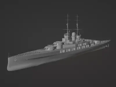 Fictional warship Hansan-class Battlecruiser 3D model