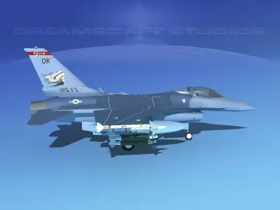 Gen Dyn F-16A Falcon V16 USAF 3D model