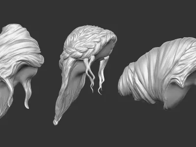 15 Female greek or roman statue hair styles hairdoo IMM brush 3D model