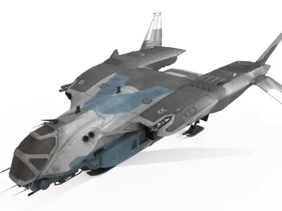 Future Science Fiction Space Fighter Spacecraft 3D model