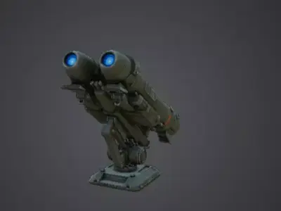 futuristic rocket launcher 3d model 3D model