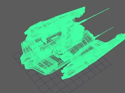 Space Ship                                            Low-poly 3D model