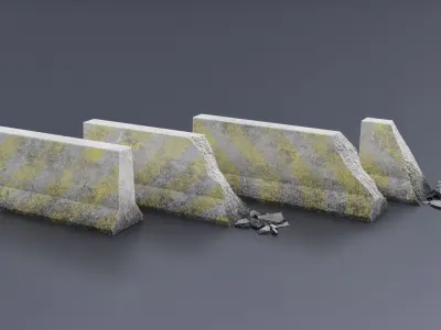 Concrete Barricades Low-Poly 3d models Low-poly 3D model