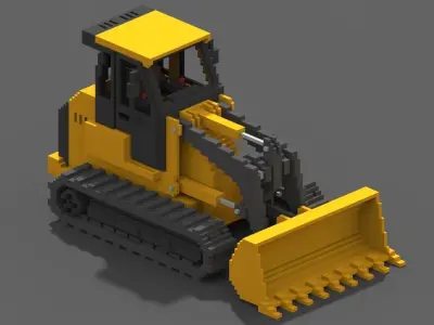 Voxel Crawler Loader Low-poly 3D model