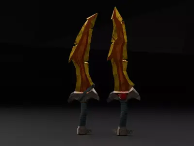 Magic Weapon set Low poly Game ready Low-poly 3D model