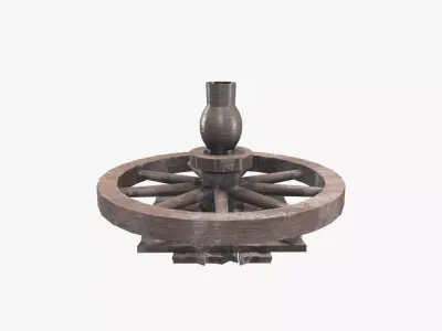 Medieval Pottery Wheel Low-poly 3D model