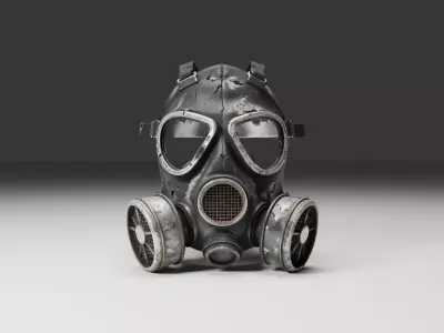 Post Apocalyptic Gas Mask  Realistic Worn Survival Prop Low-poly 3D model