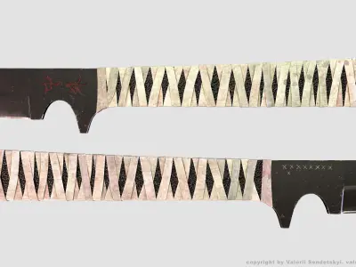 Wakidzasi knife Low-poly 3D model