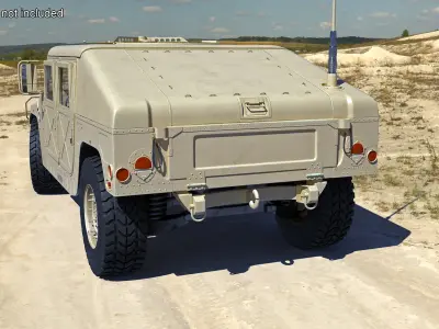 Military Humvee Vehicle Rigged for Cinema 4D 3D model