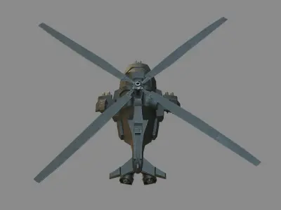 Scifi Helicopter Low-poly 3D model
