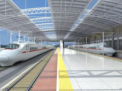 High-speed Railway Station 02 3D model