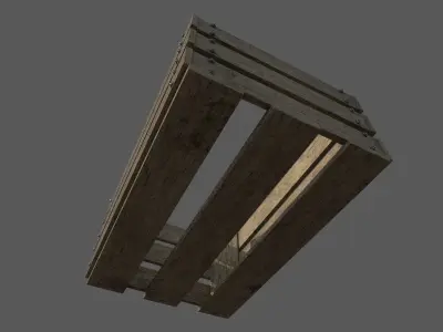 Wood Box Low-poly 3D model Low-poly 3D model