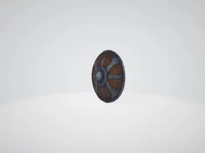 Medieval ornate shield with high detailed textures 3D model