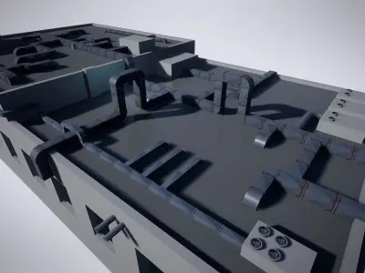 Ventilation Pack Low-poly 3D model