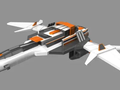 Space Fighter Jet Low-poly 3D model