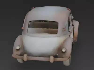 Classic Sedan Wreck 3D Model Low-poly 3D model