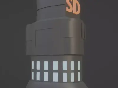 Low poly Sci-fi tower Free low-poly 3D model