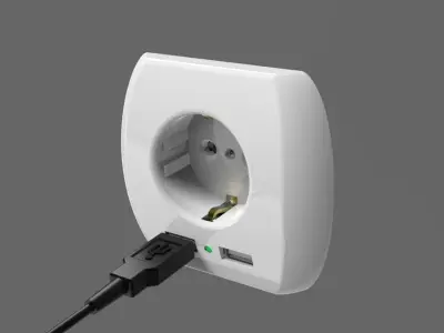 USB Wall Plug 3D model