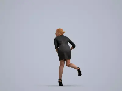 00052Linda005 - Adult Caucasian woman exiting car in business 3D model