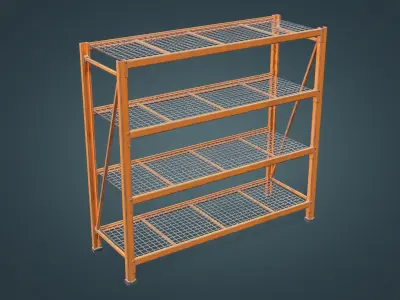 Industrial Shelf Low-poly 3D model order