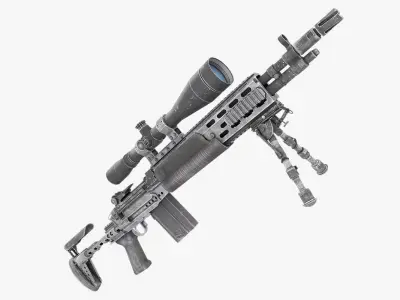 M2010 Enhanced Sniper Rifle  Low-poly 3D model