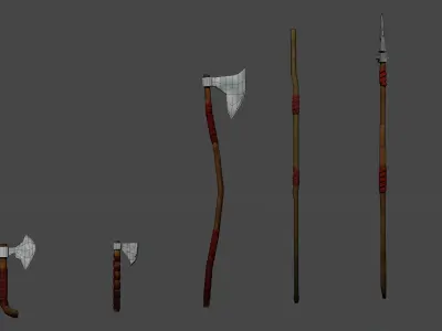 Stylized Weapons Pack Low-poly 3D model purchase