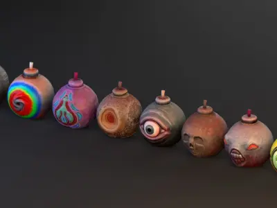 Pack Bomb 2 Low-poly 3D model