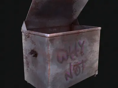 Dirty Trash Container Low-poly 3D model