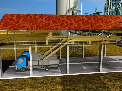 Cement Truck Loading Free 3D model