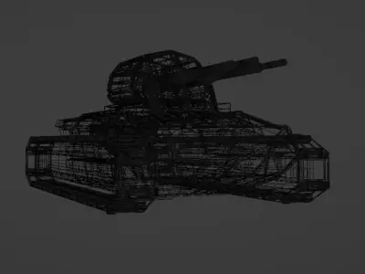 Dual-barrel tank Free 3D model