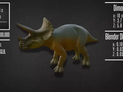 Realistic Triceratops Model 3D model